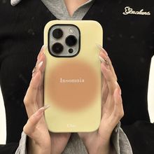 二合一菲林壳适用苹果15/14手机壳11磨砂渐变黄色iPhone13promax