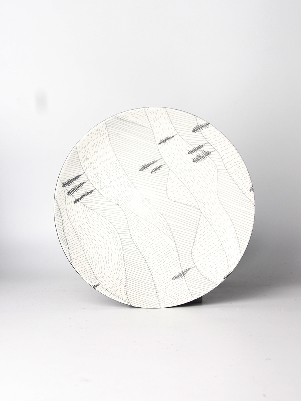 Placa plana redonda de cerámica fresca Placa de filete occidental Placa de pasta Placa de ensalada de fruta Placa de postre