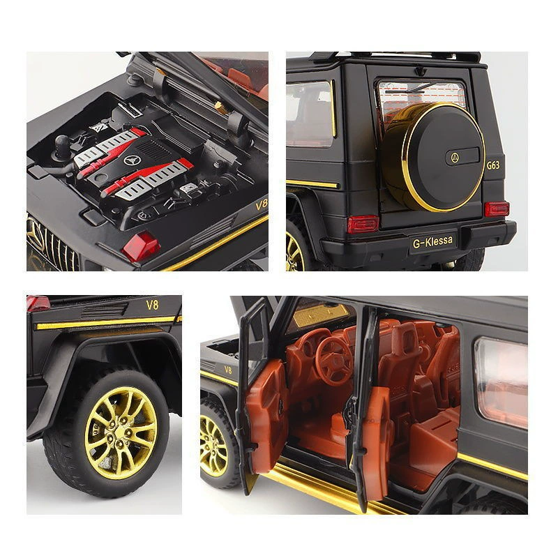 Модель автомобиля Car model, реалистичная литая модель, внедорожник для мальчиков, игрушка со светом и музыкой, масштаб 1:24