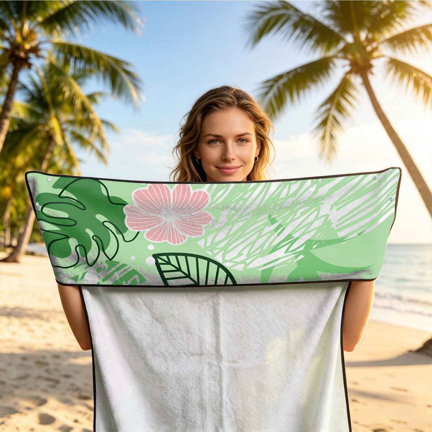 Summer bath towel and car seat cover 2-in-1, ultra-fine fiber outdoor beach and car dual-use universal seat cushion