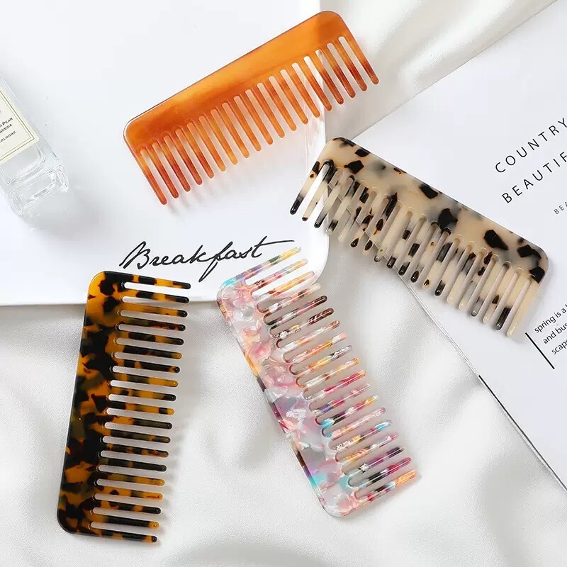 European and American Popular Hair Comb Amazon Cross-Border Best-Selling Acetate Comb Anti-Static Marble Pattern Hair Comb