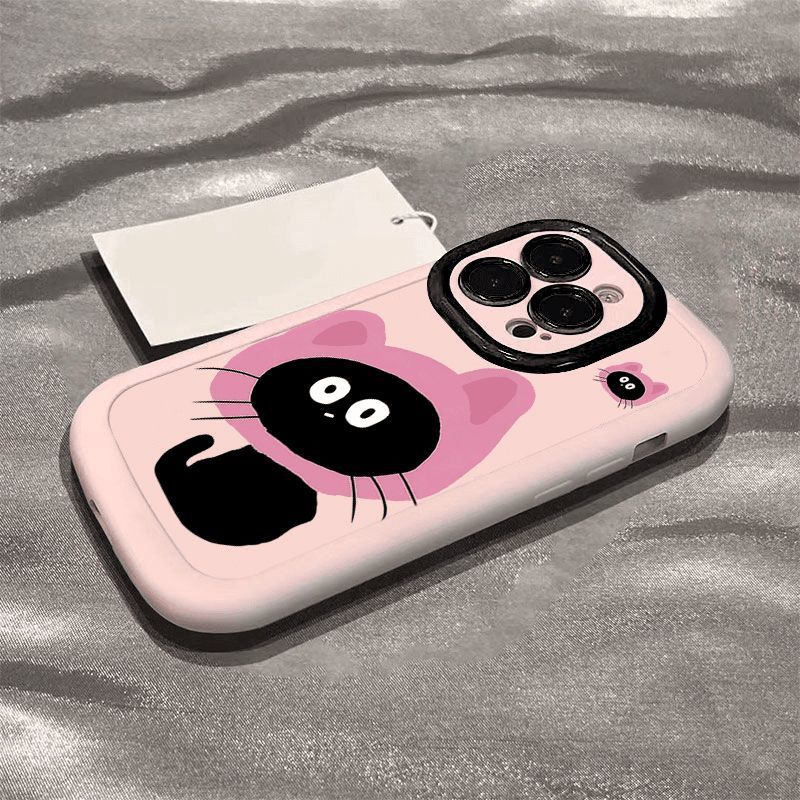 Red Hat Black Cat Suitable for Apple 16Plus Mobile Phone Case Iphone15Pro Cute 14 Soft Case 13 Fun