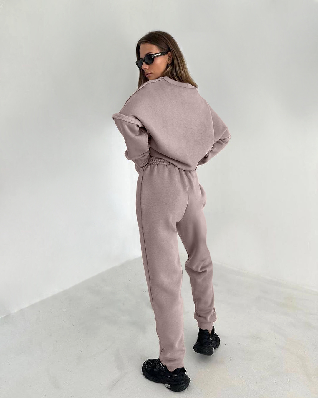 Women's Hoodies Sets Long Sleeve Streetwear Solid Color display picture 5