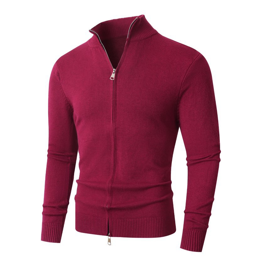 Foreign Trade Amazon Hot Style Year-Round Spot M02-P29 Men's Autumn and Winter Casual and Fashionable Full Zipper Knitted Jacket