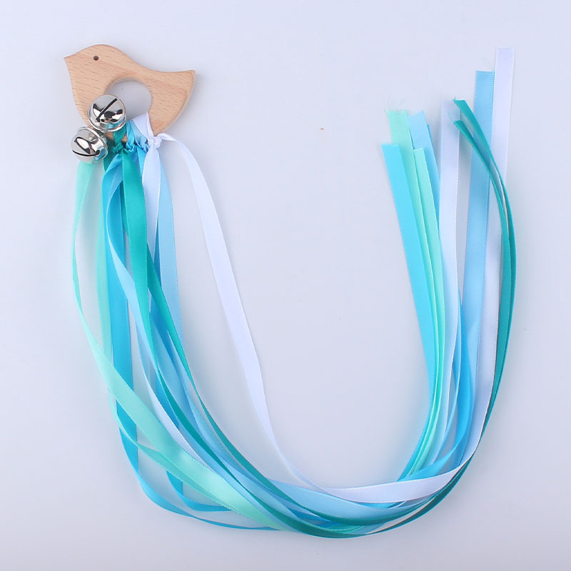 Nuevo bebé suministros de dibujos animados animal de madera anillo bebé creativo haya molar cinta mordedor sonajero juguete