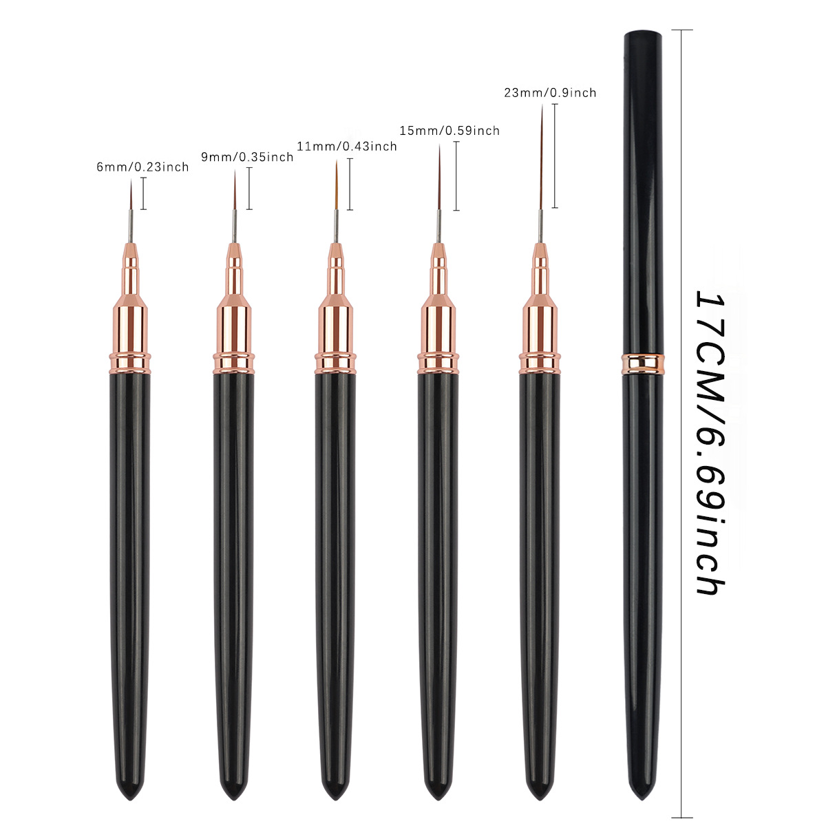 Bolígrafo de uñas transfronterizo, varilla de metal, traje rosa, hilo de dibujo extremadamente fino, tallado y pintura, fábrica de herramientas de uñas profesionales al por mayor