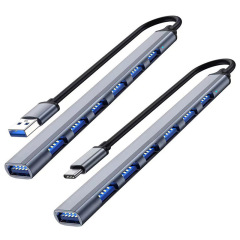 アルミ合金7ポート拡張ドックusb3.0 HUBダブルヘッドUSB TYPEC多機能HUB 7ポート携帯ハブ