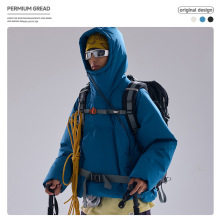 斜拉链连帽加厚保暖棉服男女小众设计潮牌情侣保暖棉衣