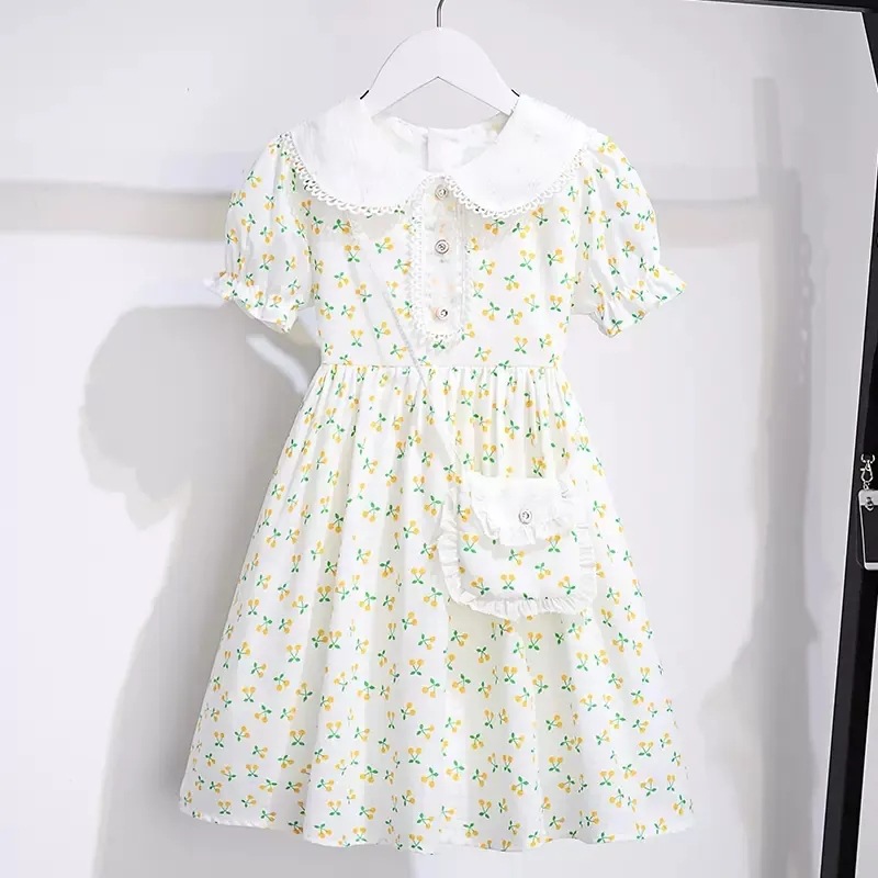 Girl's dress Summer New Style Stylish Fresh Style Floral Princess Dress Girl's Summer Thin Children's Dress