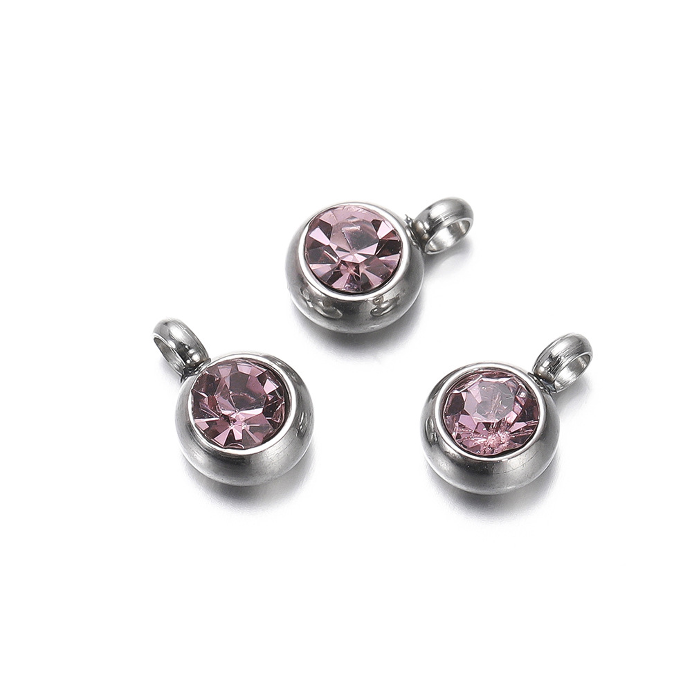 8g Weight Pendant Jewelry Making Type Birthstone Inlay Material DIY Jewelry Accessories Classification 10 PCS/Package Quantity 304 Stainless Steel Material Round Pattern Inlay Design Simple Style, Classic Style Style 10 PCS/Package 304 Stainless Steel Birthstone Round Pendant 6