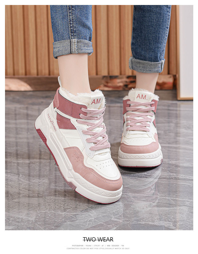 Scarpe da tavola in velluto invernale scarpe bianche scarpe calde in cotone scarpe da viaggio casual_voghion.com