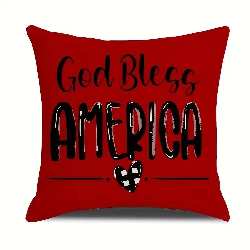 2024 nueva serie de funda de almohada del día de la independencia lino estilo americano funda de almohada cuadrada decoración de atmósfera de vacaciones image 19