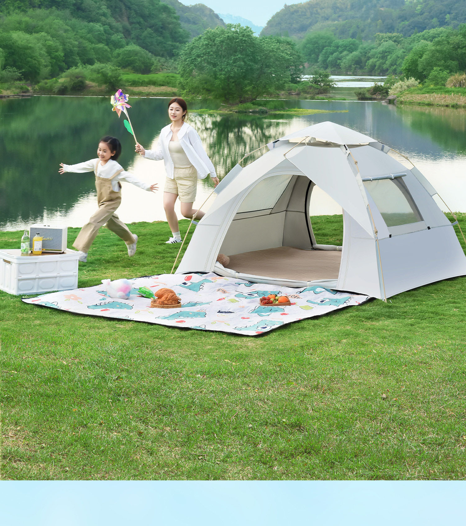 Wandering Bear Tent Outdoor Portable Folding Camping Gear Set for Overnight Camping Automatic Quick Setup Rainproof Indoor