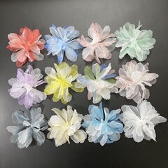 一束100輪13cm欧根紗立体グラデーションレース大花補助材胸花飾り服装