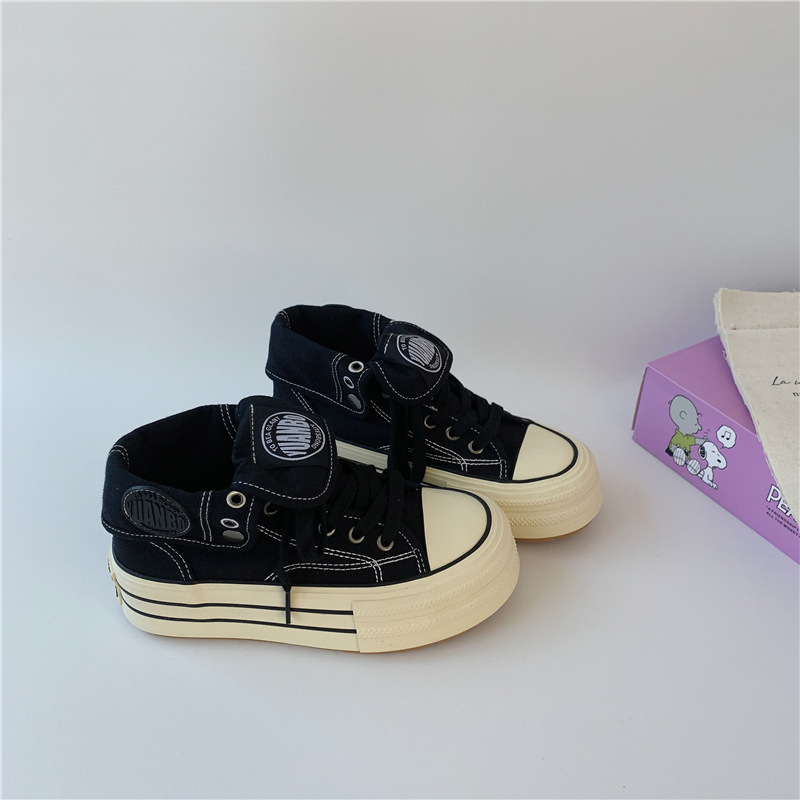 Yuanbo dos zapatos de lona de alto impacto de suela gruesa para mujeres 2025 nuevos zapatos blancos de nicho diseñados zapatos casuales image 4