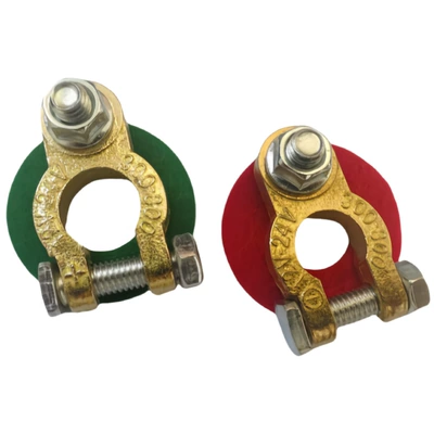 Auto parts battery terminal brass Power supply, ignition system accessories - 1-pair-of-terminals-1-pair-of-wool-pads