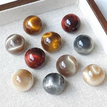 美拉德日式仿猫眼高腰圆鼓鼓耳环头饰洞洞鞋树脂贴片diy饰品配件