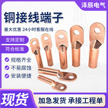 DT銅鼻子接線端子電線銅線鼻子鍍錫堵油銅接頭25/35/50平方銅線耳