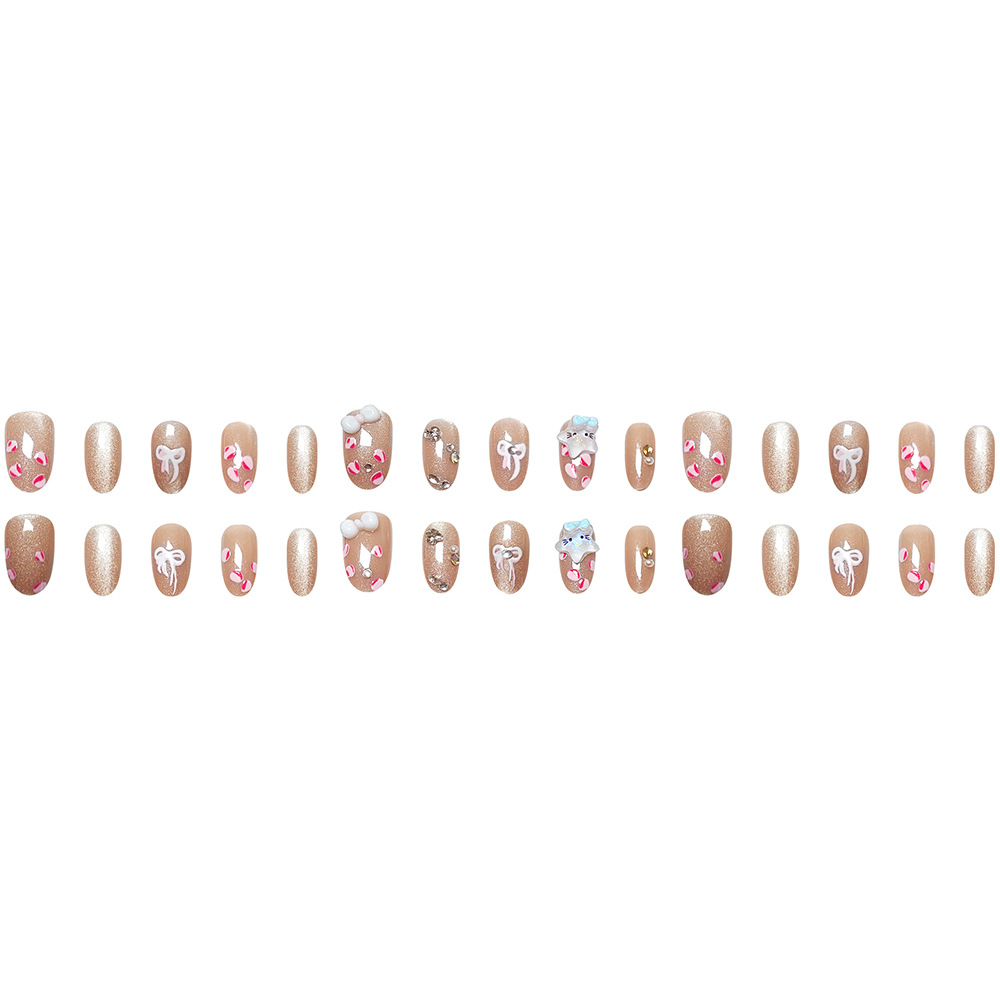 30 piezas de cristal de diamante tridimensional de champagne de ojo de gato para usar uñas blancas puras para mostrar un pequeño libro rojo uñas falsas al por mayor image 6