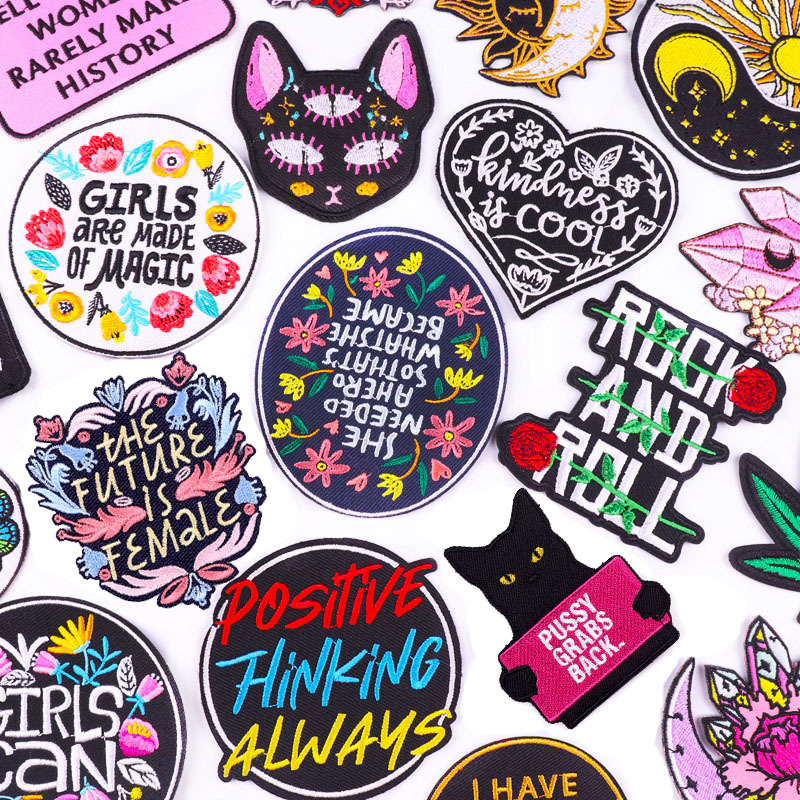 Hot selling flower letter embroidery cloth stickers fashion DIY Korean fan coat with adhesive patch spot wholesale