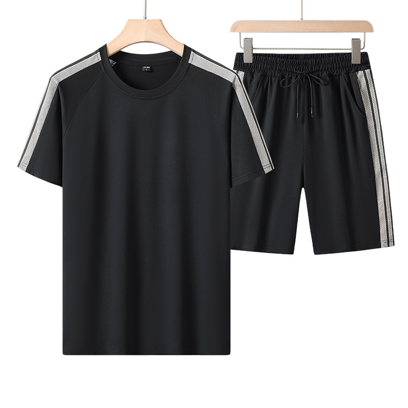 Pantalones cortos de manga corta de verano, traje deportivo, tres barras para hombres, estudiantes, jóvenes, fabricantes al por mayor