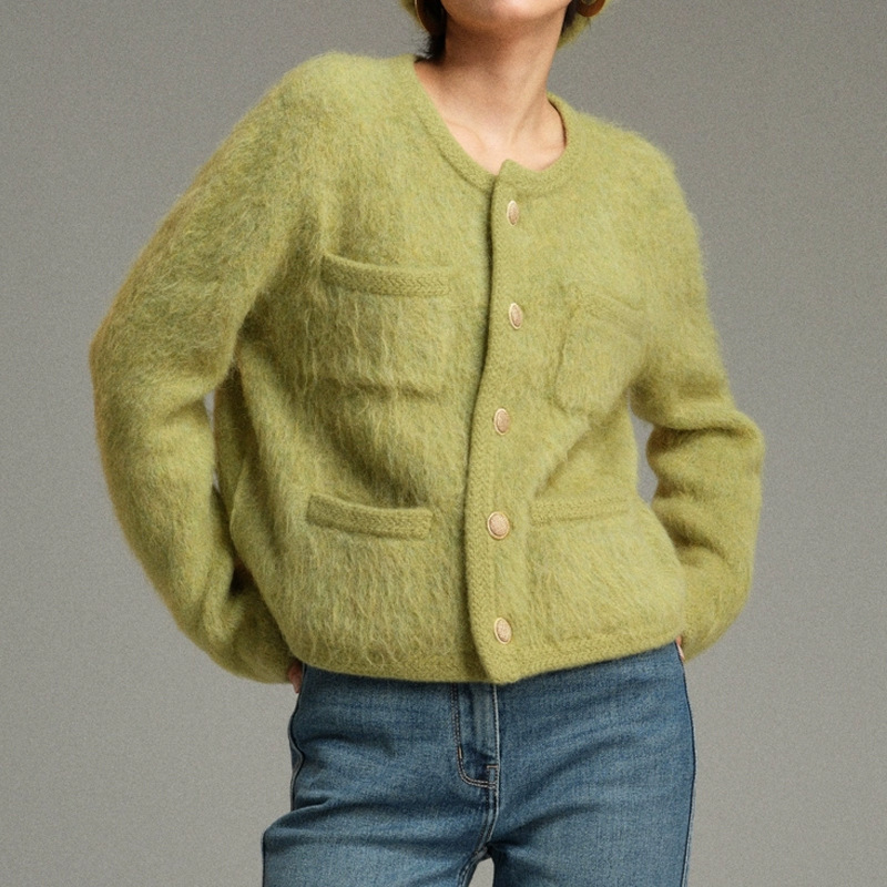 Spot Mr Nine-Nine Custom-Dyed/Limited Time Feedback_Gewu High-Content Alpaca Brushed Outwear Knitted Cardigan Autumn and Winter