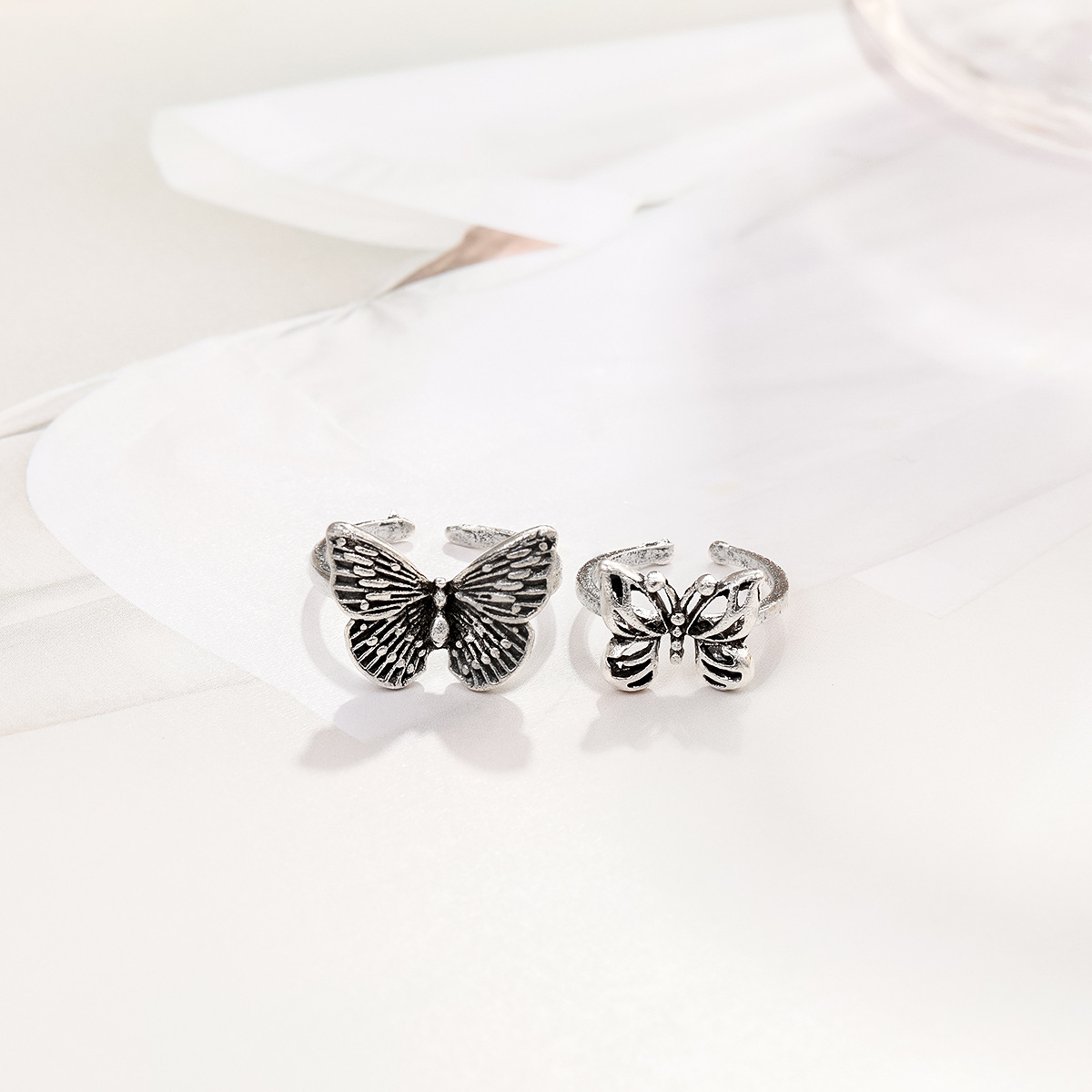 Anello farfalla retrò set 2 pezzi gioielli moda donna_voghion.com