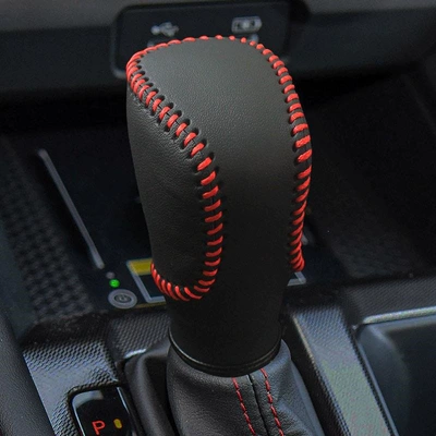 Sürətlər qutusu və əl tormozu başlıqları, genuine leather LIFE, Lingpai, Xiangyu - honda-hr-v2023-2025-models-delicate-and-skin-friendly-feel-genuine-leather-black-leather-with-red-stitching