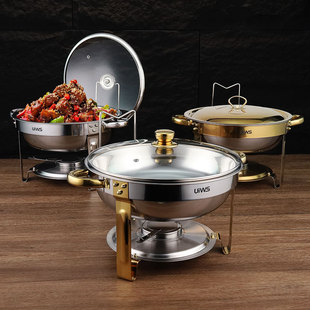 Cross-border Amazon stainless steel round restaurant restaurant for new removable hanging golden alcohol stove