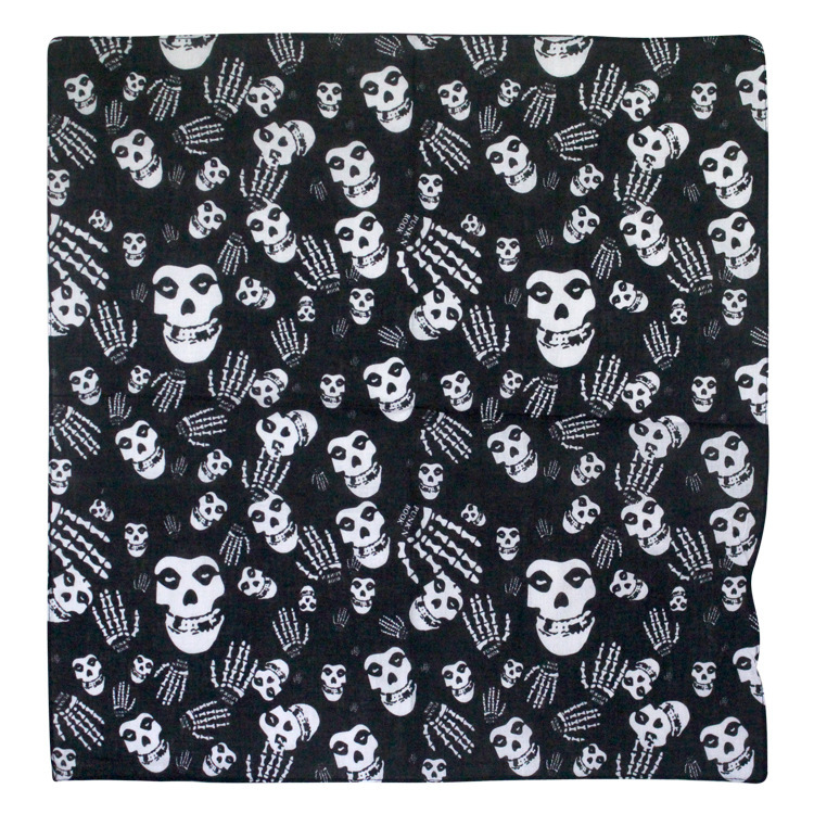 Halloween European and American Hip-Hop Street Dance Versatile Ghost Hand Cotton Magic Square Scarf Pirate Skull Series Headscarf Versatile