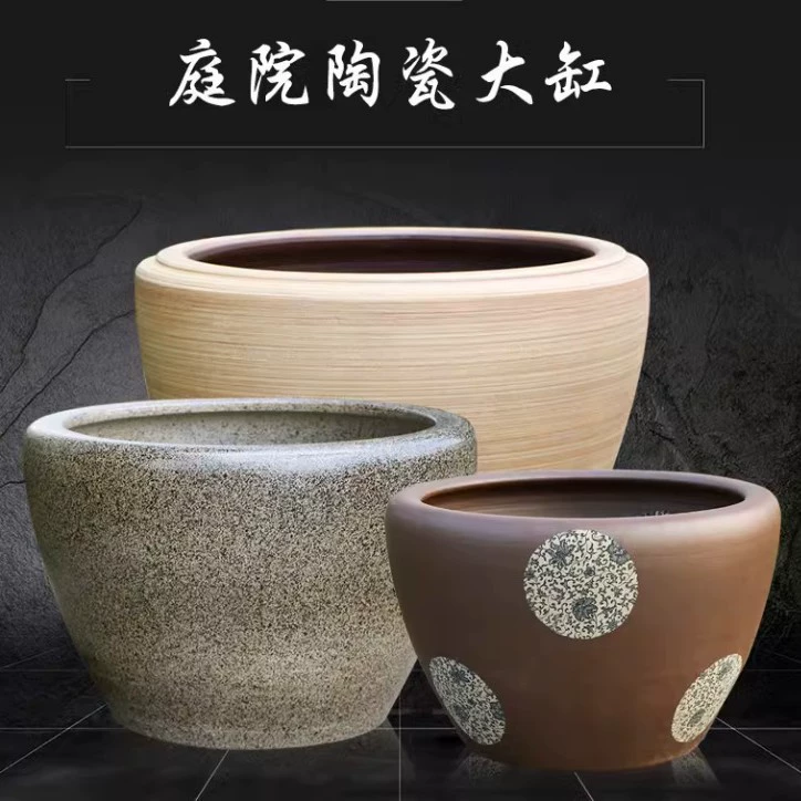 Большой внутренний дворик Цзиндэчжэнь сине-белый фарфоровый аквариум с золотой рыбкой