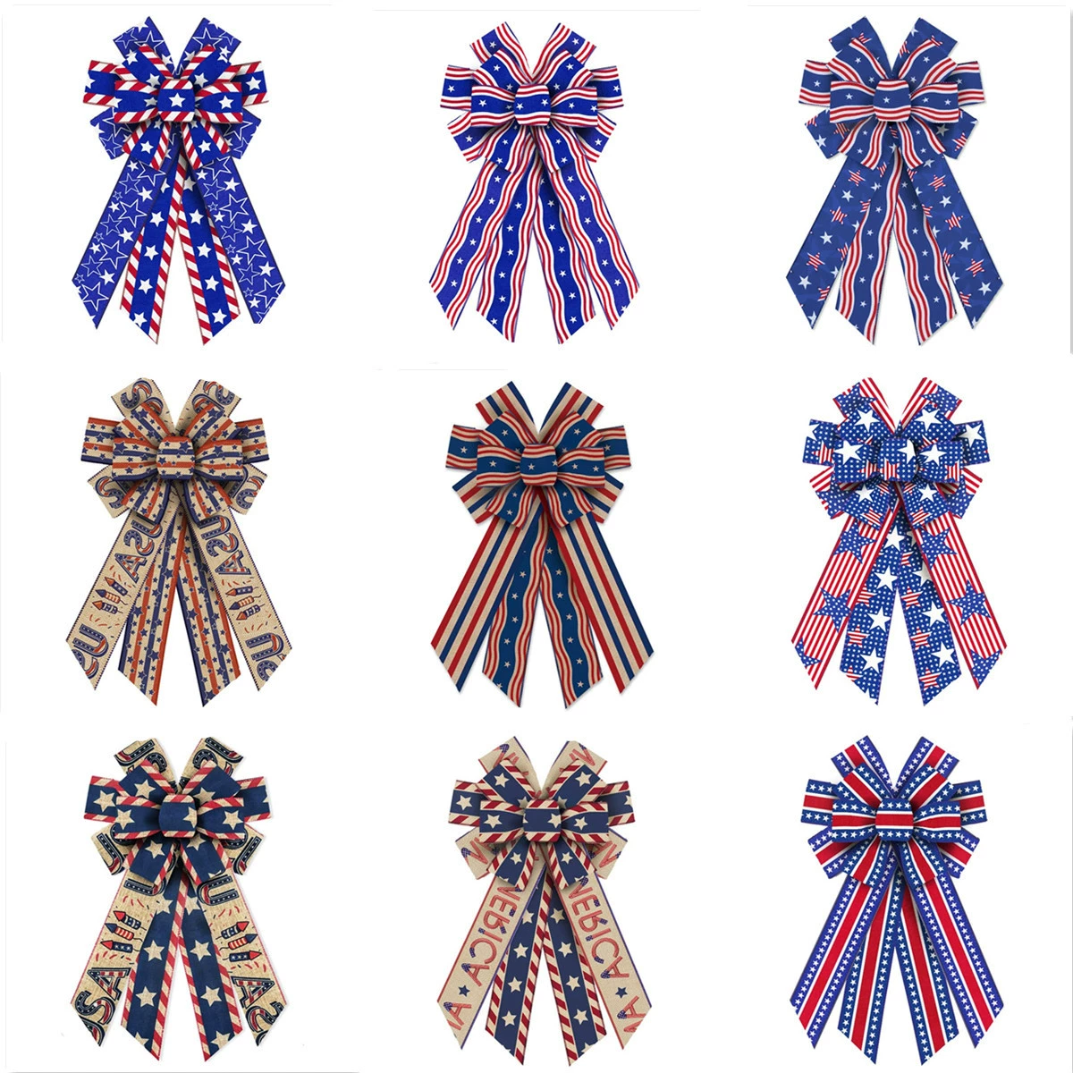 Лента Hongyi Американский Национальный день лента лук проводной край лук День независимости праздничные украшения аксессуары