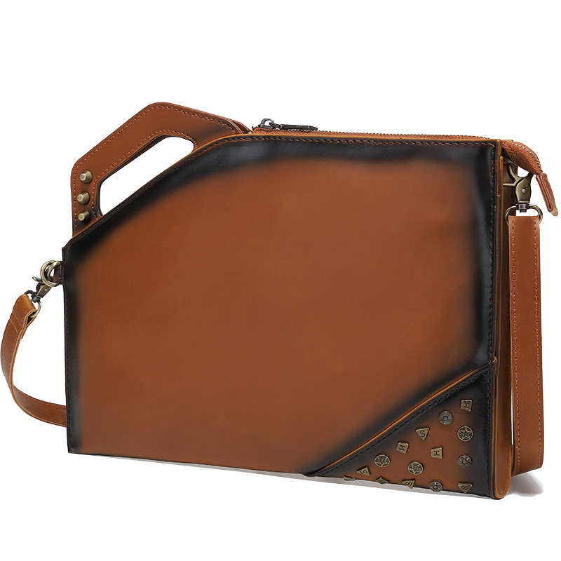 Wholesale Korean Style Handbag New Fashionable Men's Clutch Bag Street Shoulder Bag Men's Retro Clutch Bag Crazy Horse Handbag Wholesale Korean Style Handbag New Fashionable Men's Clutch Bag Street Shoulder Bag Men's Retro Clutch Bag Crazy Horse Handbag