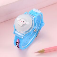Sanrio Children's Watch Creative Rotating Flip Cover Student Quartz Watch Kurumi Melody Luminescent Electronic Watch 