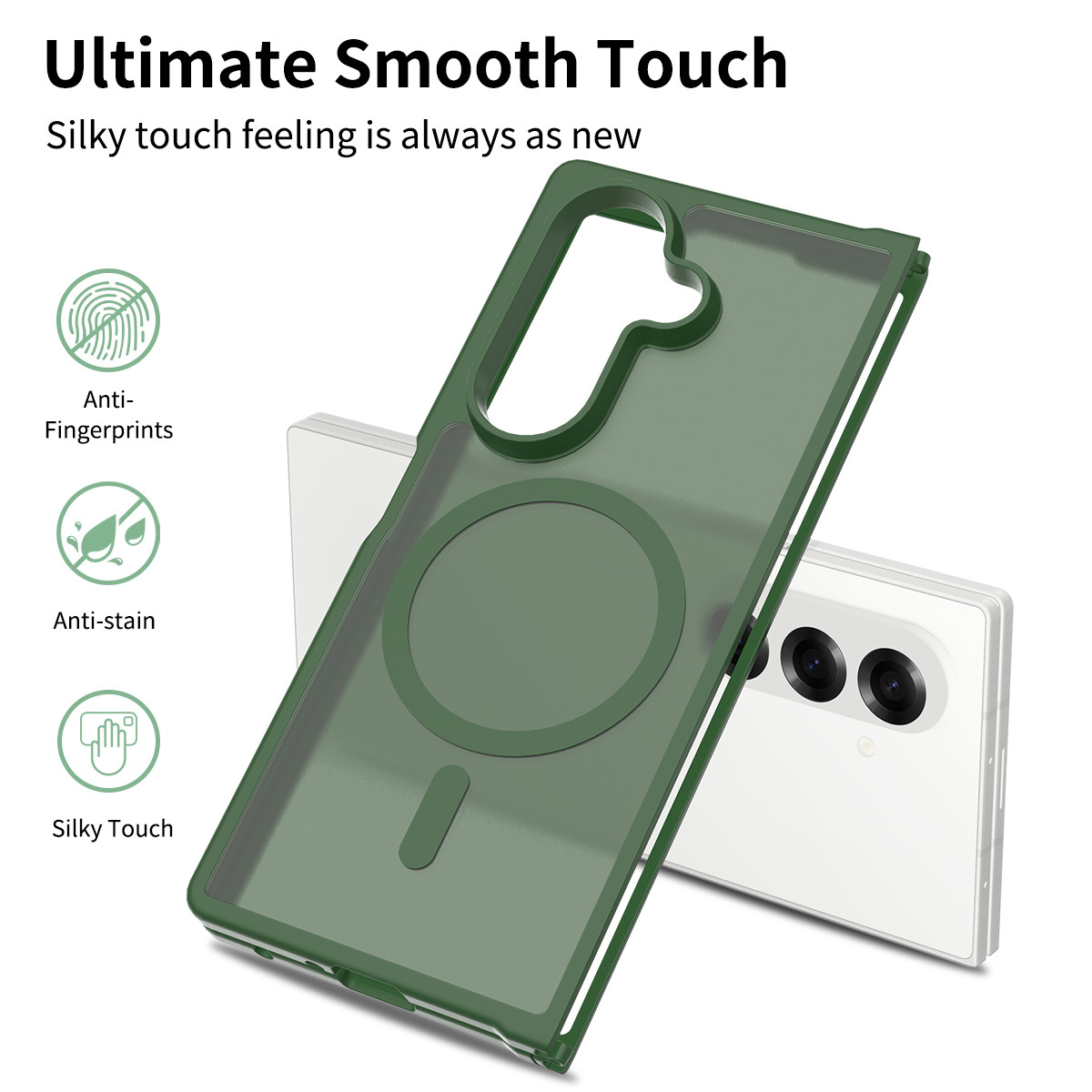 Magnetic Matte Semi-transparent Phone Case For Samsung Galaxy Z Flip_voghion.com