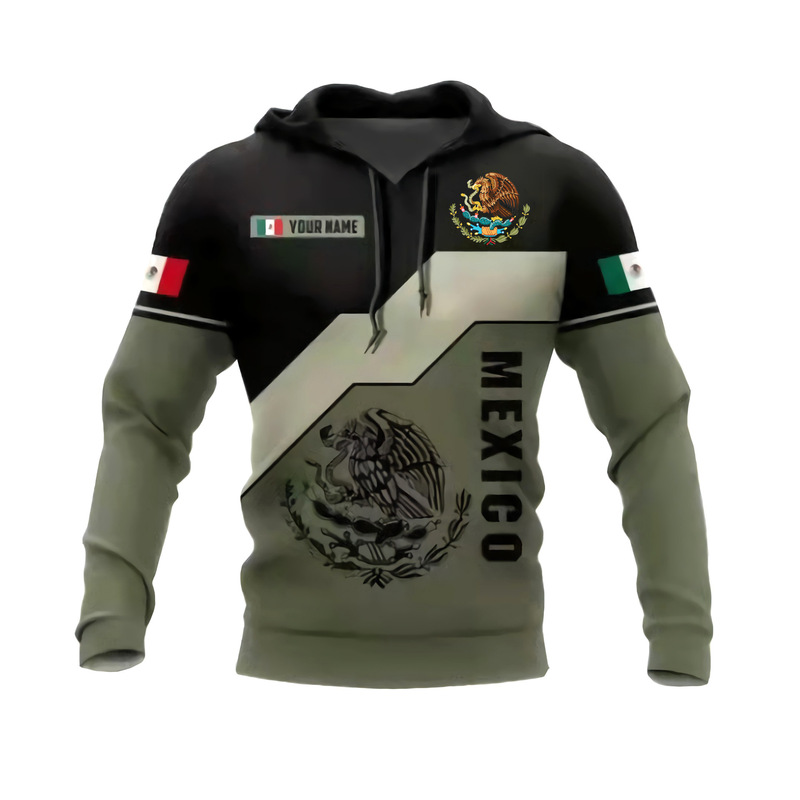 2024 Cross-Border European and American Men's Sweatshirts Mexican Logo Boys Sweatshirts 3D Digital Printing European Size Hooded Sweatshirts