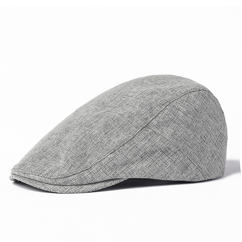 Nuovo cappello in cotone e canapa in avanti Cappello da uomo semplice retrò in lingua d'anatra Cappello per la stagione primaverile e autunnale Berretto letterario per giovani Cappello per bambini_voghion.com