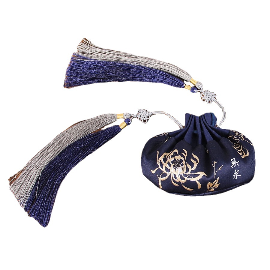 Dragon Boat Festival bolsita bolsa de loto estilo antiguo bordado bolsita estilo chino joyería caja hanfu portátil incienso bolsa doble borla