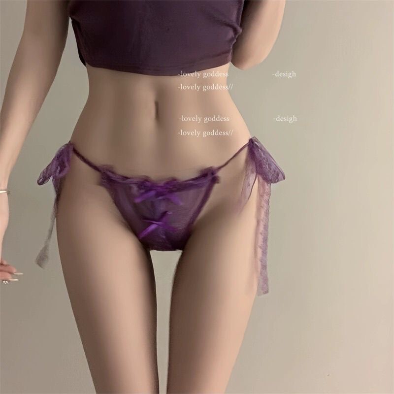 "LG" hazy feeling * pure sexy lace lace low waist bow open crotch temptation underwear thong female