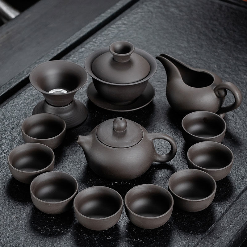 13 오리지널 미네랄 블랙 퍼플 샌드 시시 찻주전자 세트