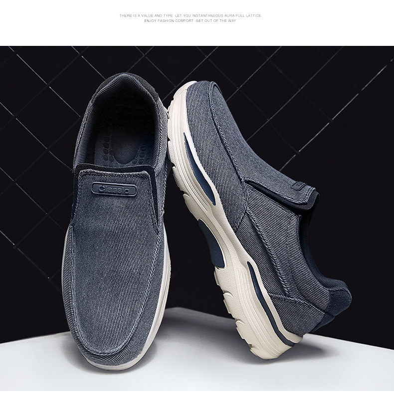 Plus-size Cross-border Men's Canvas Slip-on Loafers, Lightweight Casual For Foreign Trade, Wholesale Comfortable Shoes_vogvips.com