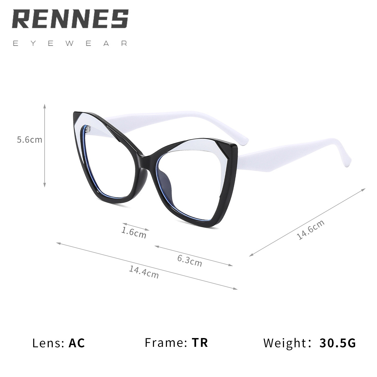 Nuevo troncal TR90 retro color en contraste ojo de gato espejo plano anti-luz azul