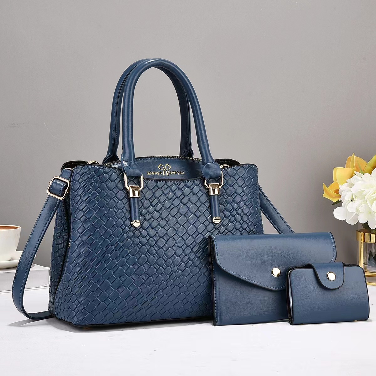 Women's Gender Vintage Style, Streetwear Style Women's Large Pu Leather Solid Color Vintage Style Streetwear Sewing Thread Square Zipper Bag Sets