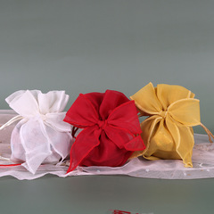 Cross-border new product organza bag, double-layer design gift bag, pearl yarn wedding candy packaging, drawstring drawstring wedding candy bag