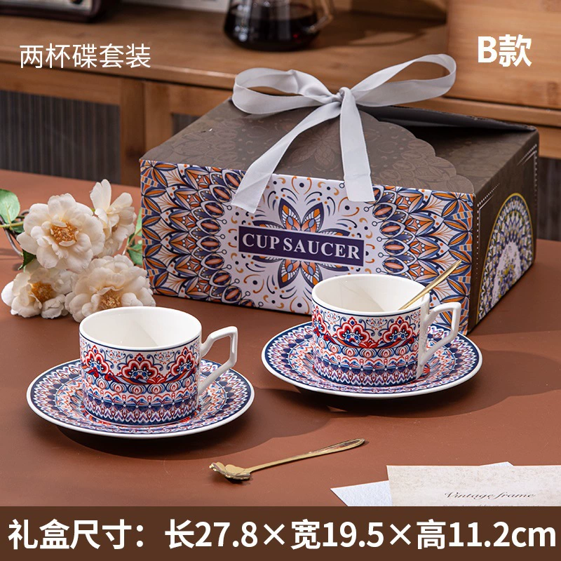 Керамический набор кофе (VIS Ceramics) чашка и блюдце 250 мл — подарочная коробка, несколько дизайнов