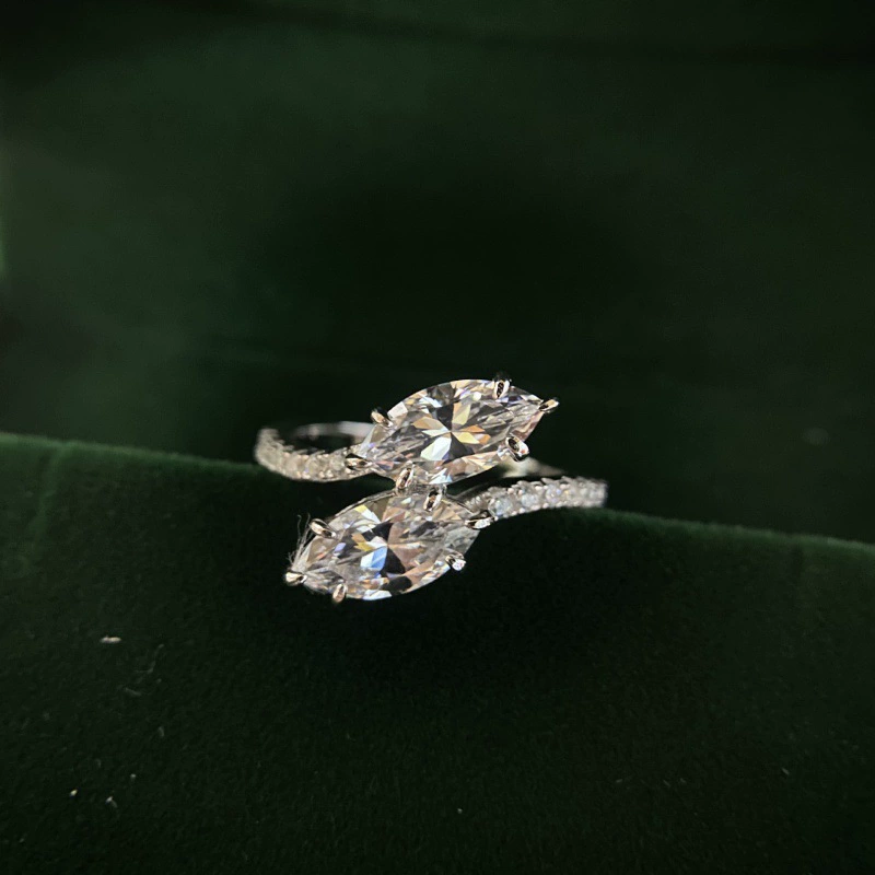 Sophisticated fashionable wedding ring, silver 925 sample