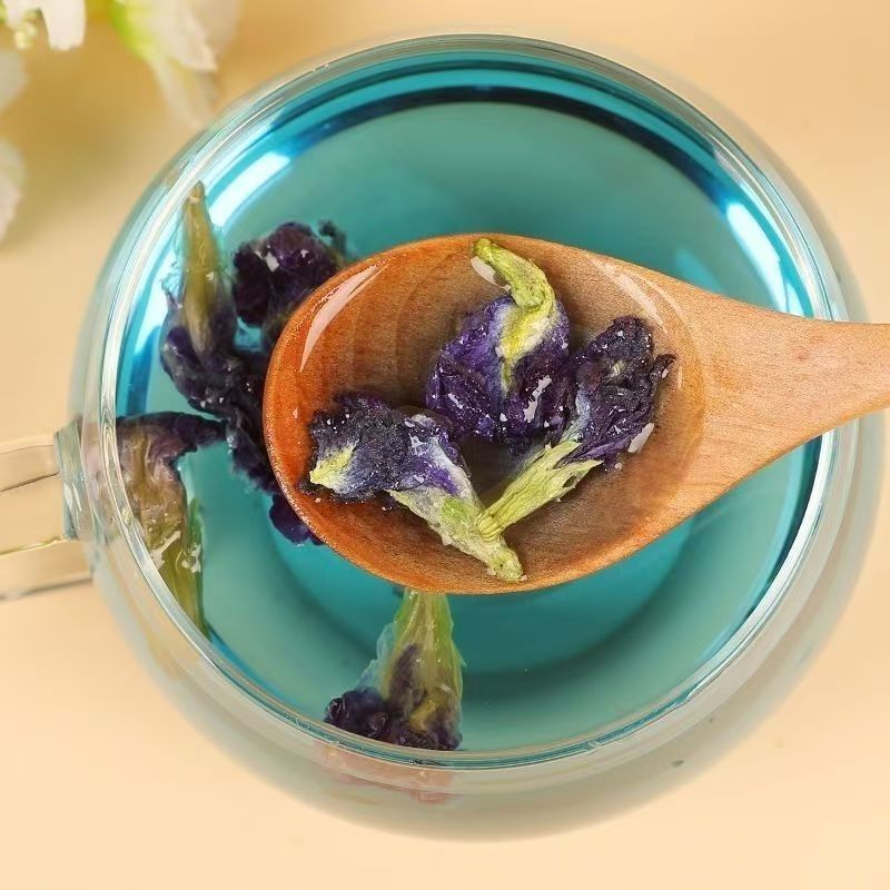 Blue Butterfly Pea Flower Tea Lan Hu Die Dried Whole Flowers 500g for Drinks and Baking in use