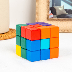 Celtic wood Soma cube 7-piece box set Lu Ban cube, children and adult intelligence wooden Lu Ban lock, Kongming lock