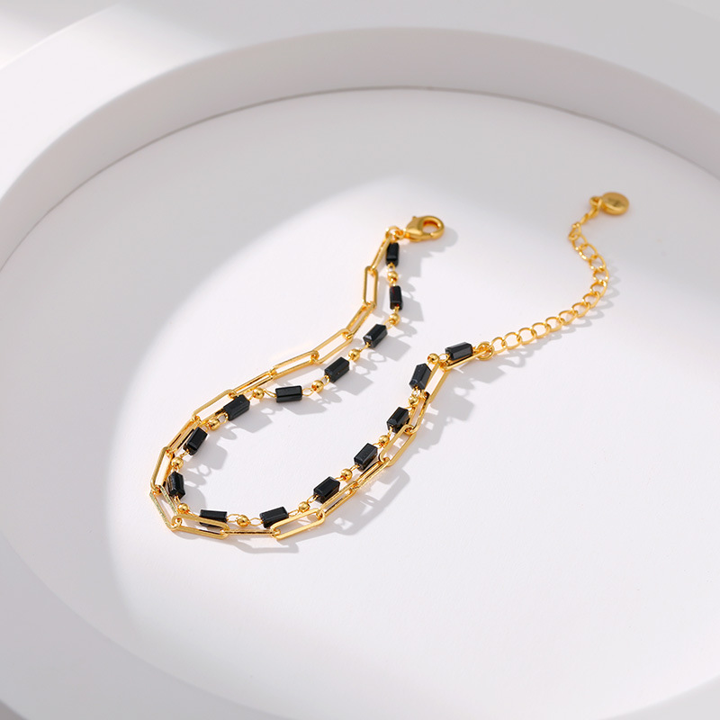 Fashion Geometric Copper Plating Artificial Gemstones Bracelets