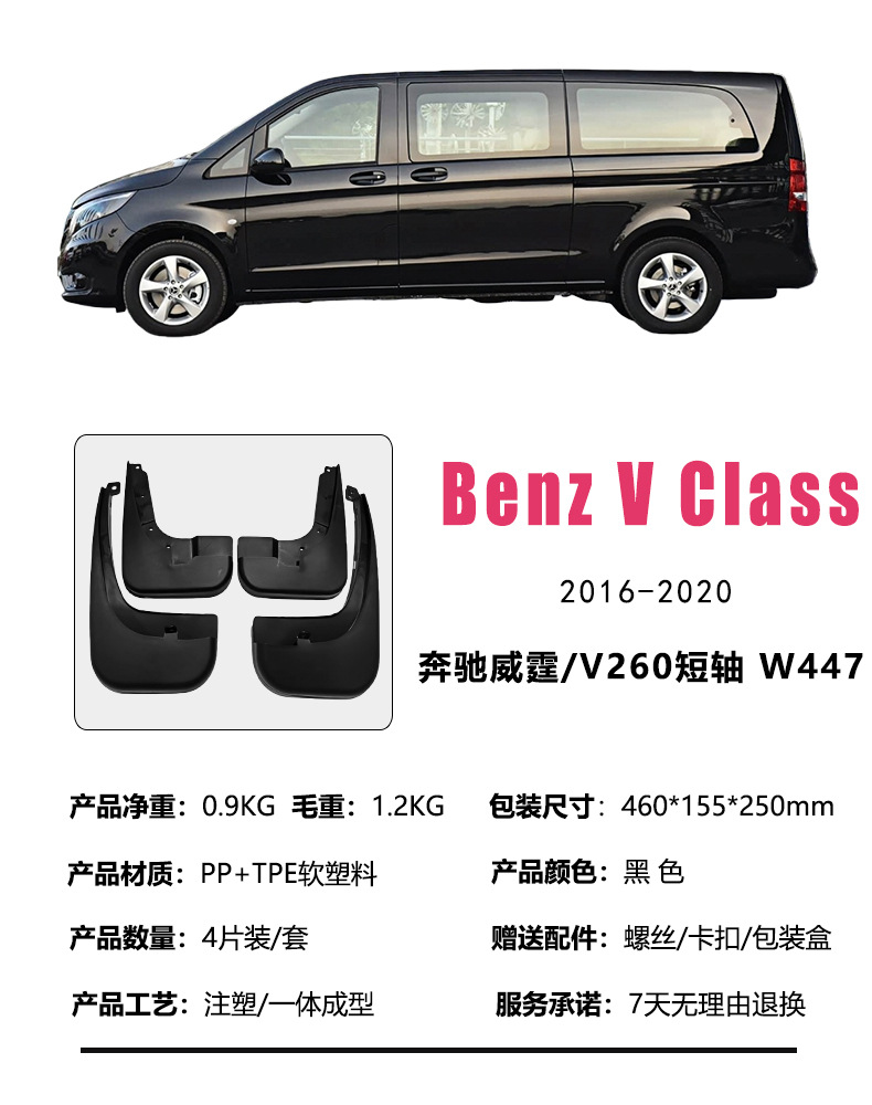 2016-22 Mercedes-Benz Vito W447 Tire Accessories Modified Vito V260 Short Axle Car Fender Leather